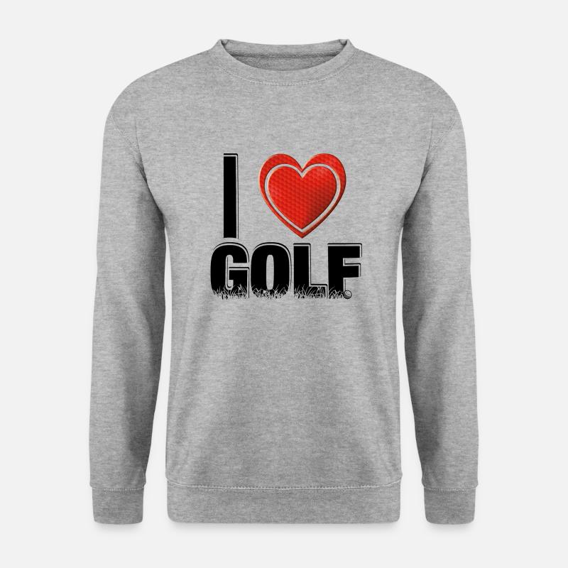 I love GOLF! - Unisex Pullover - Weißgrau meliert