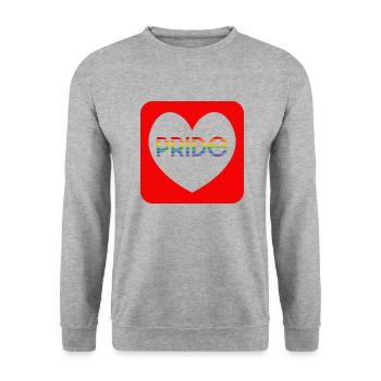 Pride rainbow heart - Unisex Sweatshirt - salt & pepper - Front - Alina (178cm) & Michal (187cm)
