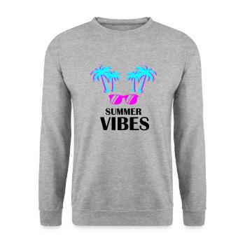 Ambiance estivale - Sweat-shirt Unisexe - gris chiné - Devant - Alina (178cm) & Michal (187cm)