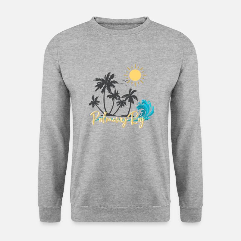Palmenparadies - Unisex Pullover - Weißgrau meliert