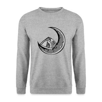 Moon Camping Tent Space - Unisex Sweatshirt - salt & pepper - Front - Alina (178cm) & Michal (187cm)