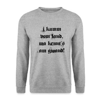 Drôle i kumm du pays sarcasme disant - Sweat-shirt Unisexe - gris chiné - Devant - Alina (178cm) & Michal (187cm)