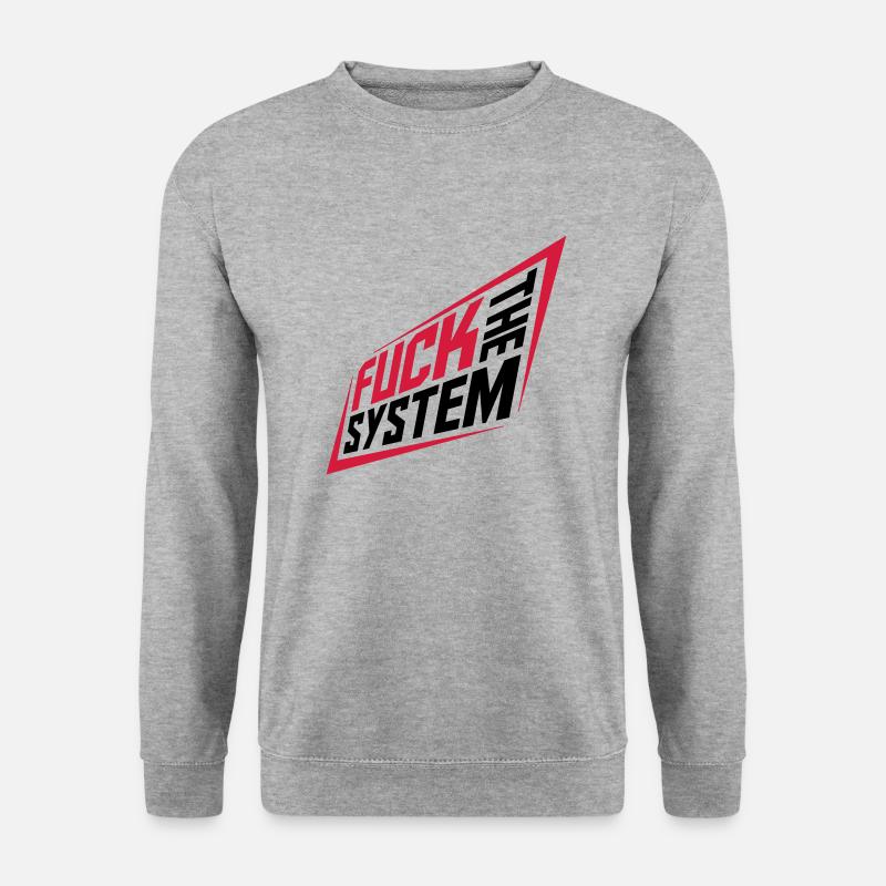 Fuck the system Revolution - Unisex Pullover - Weißgrau meliert