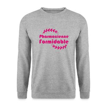 Cadeau femme Pharmacienne formidable - Sweat-shirt Unisexe - gris chiné - Devant - Alina (178cm) & Michal (187cm)