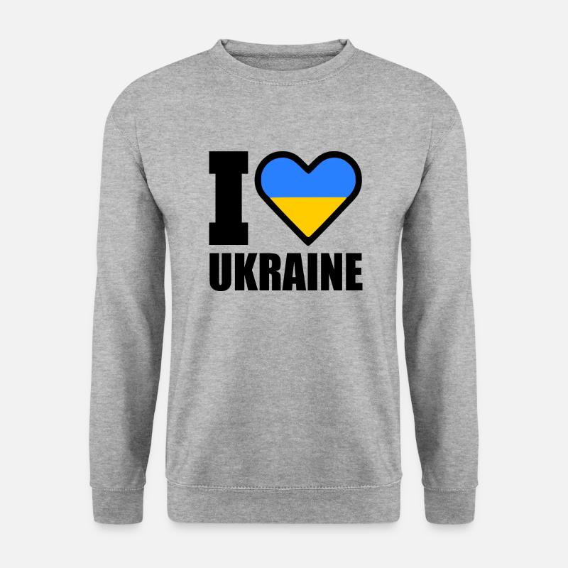 Ukraine - Unisex Pullover - Weißgrau meliert