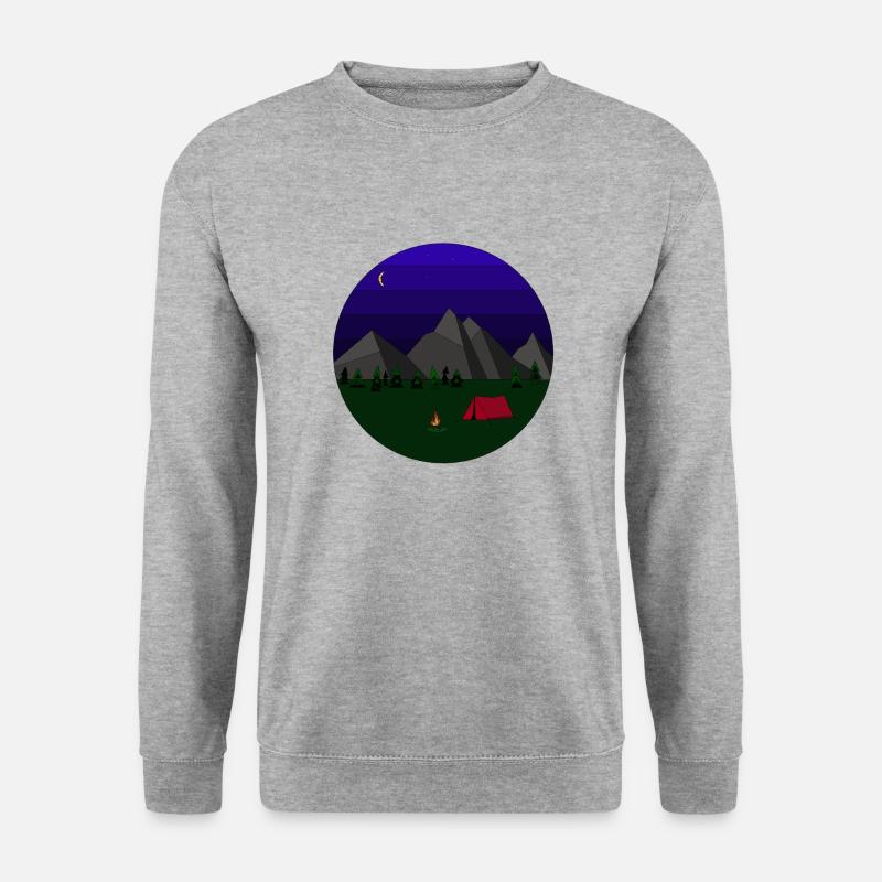 Camping - Unisex Pullover - Weißgrau meliert