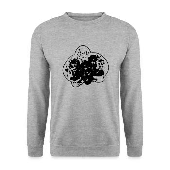 Fleur d’orchidée - Sweat-shirt Unisexe - gris chiné - Devant - Alina (178cm) & Michal (187cm)