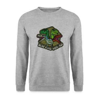 raptor squad - Sweat-shirt Unisexe - gris chiné - Devant - Alina (178cm) & Michal (187cm)