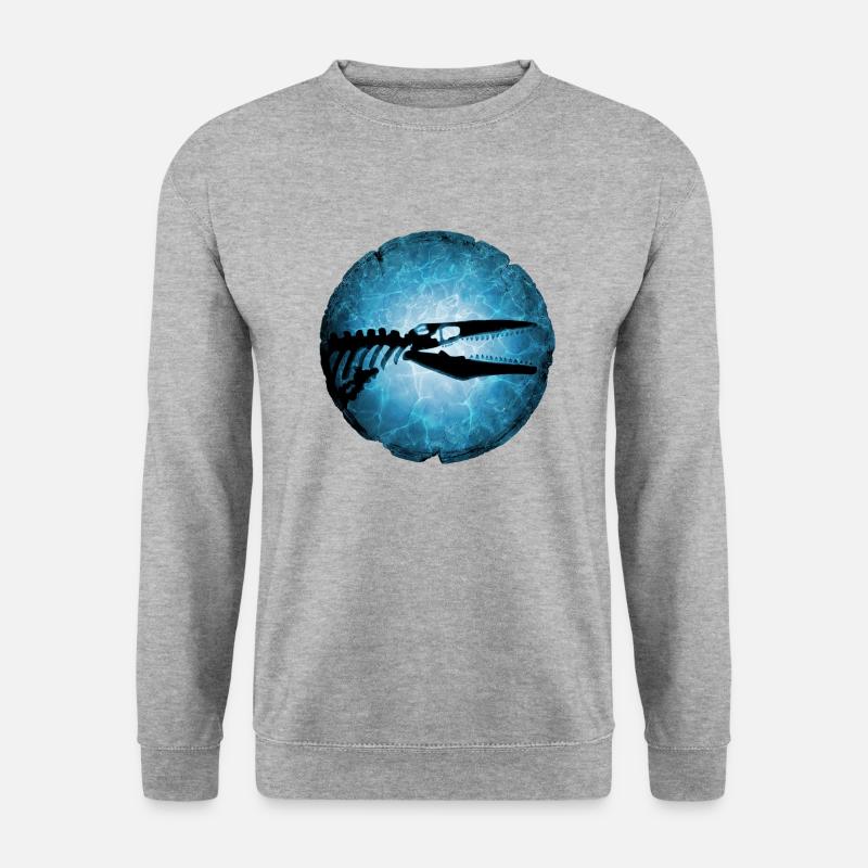 Mosasaurus Unterwasser - Unisex Pullover - Weißgrau meliert
