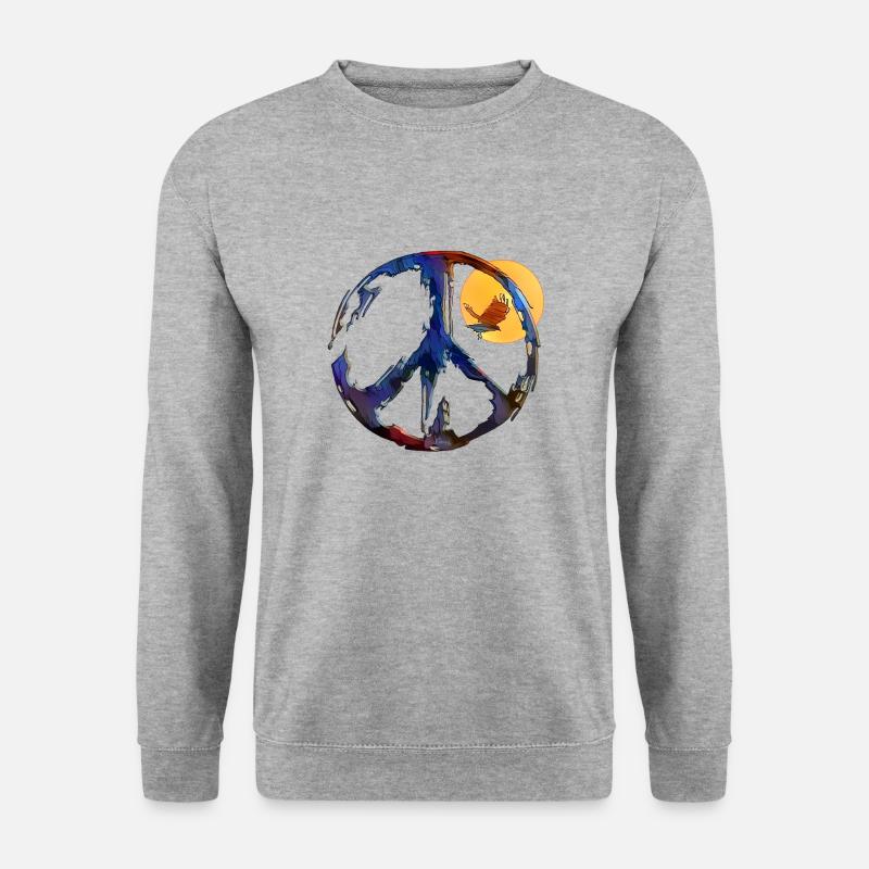 Akronym für Frieden, fliegen Sie von der Taube. - Unisex Pullover - Weißgrau meliert