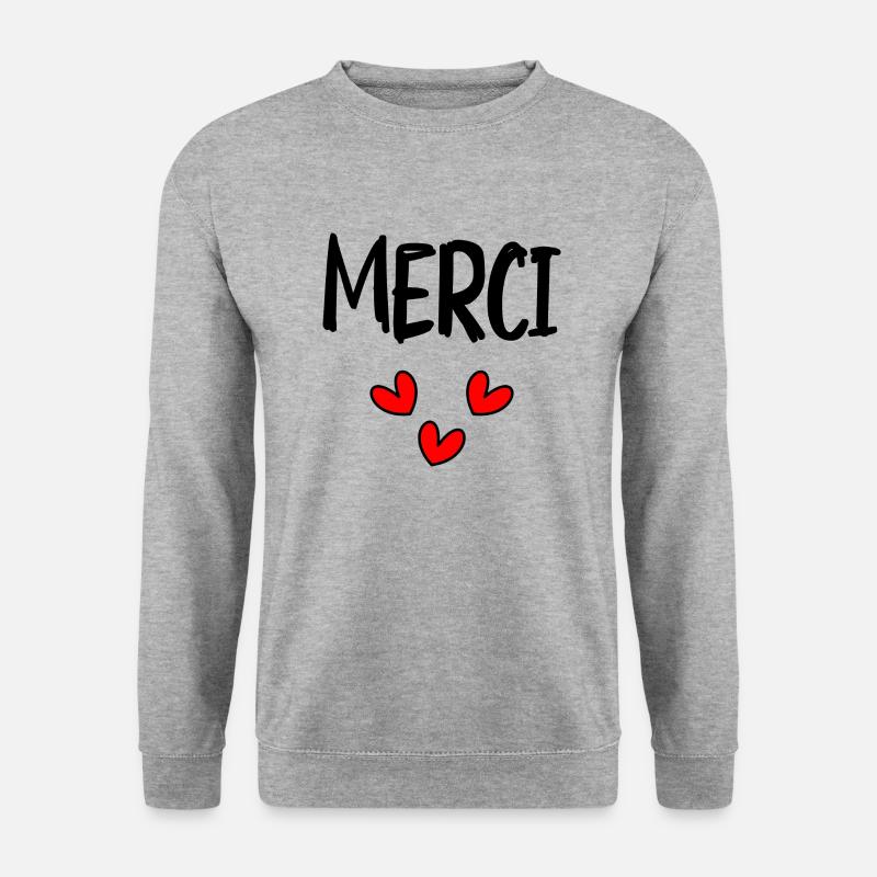 VIELEN DANK. DANKE. VIELEN DANK. JAHRESTAG. GEBURT. - Unisex Pullover - Weißgrau meliert