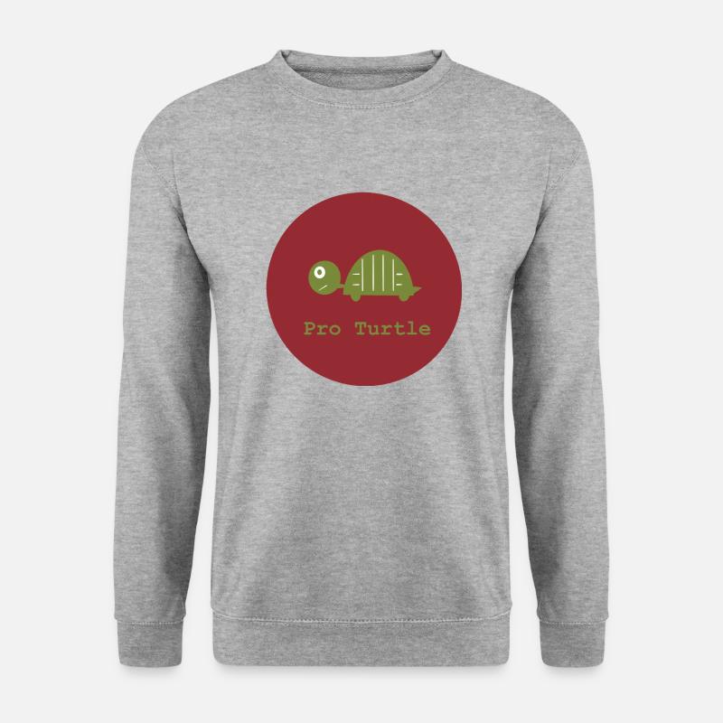 Pro Turtle, Pro Schildkröte - Unisex Pullover - Weißgrau meliert