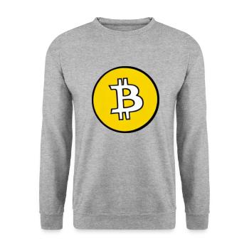 Bitcoin Crypto Currency Nouvelle vie virtuelle 5 - Sweat-shirt Unisexe - gris chiné - Devant - Alina (178cm) & Michal (187cm)