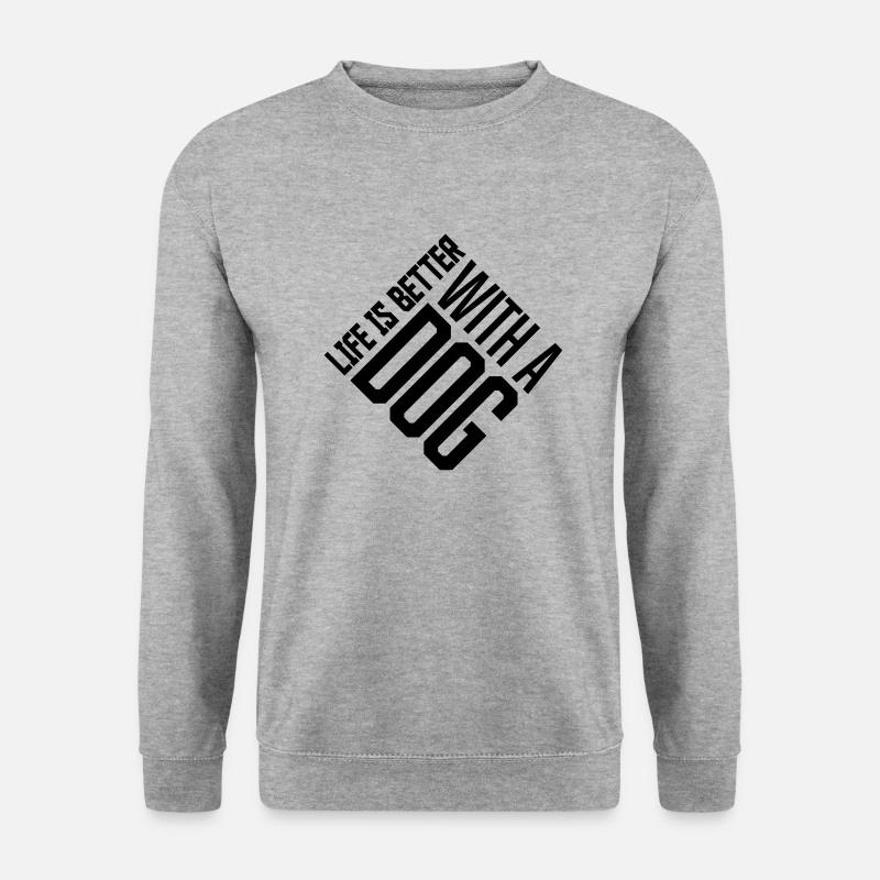 better with a dog - Unisex Sweatshirt - salt & pepper
