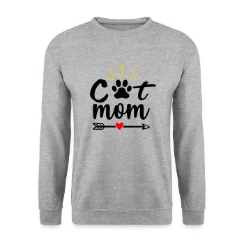 Cat mom - Unisex Sweatshirt - salt & pepper - Front - Alina (178cm) & Michal (187cm)