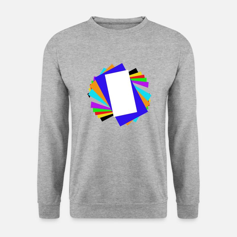 farbiges verschachteln - Unisex Pullover - Weißgrau meliert