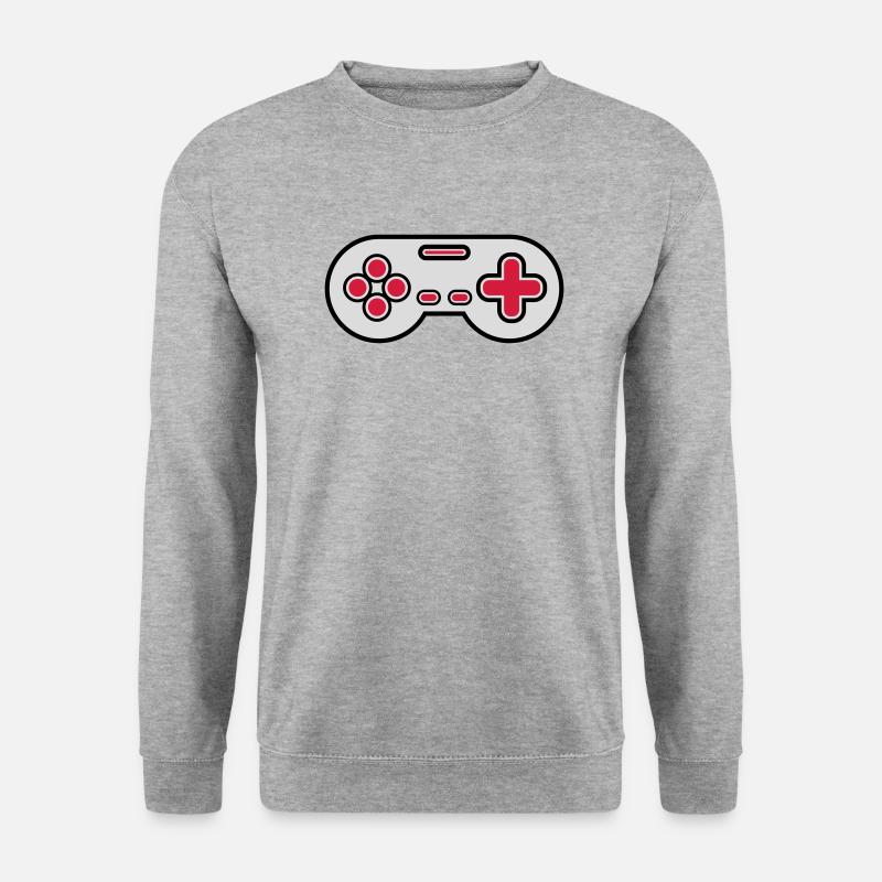 Alter Controller Retro Gamer - Unisex Pullover - Weißgrau meliert
