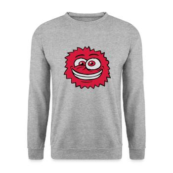 Monster Crazy Comic Face - Unisex Sweatshirt - salt & pepper - Front - Alina (178cm) & Michal (187cm)