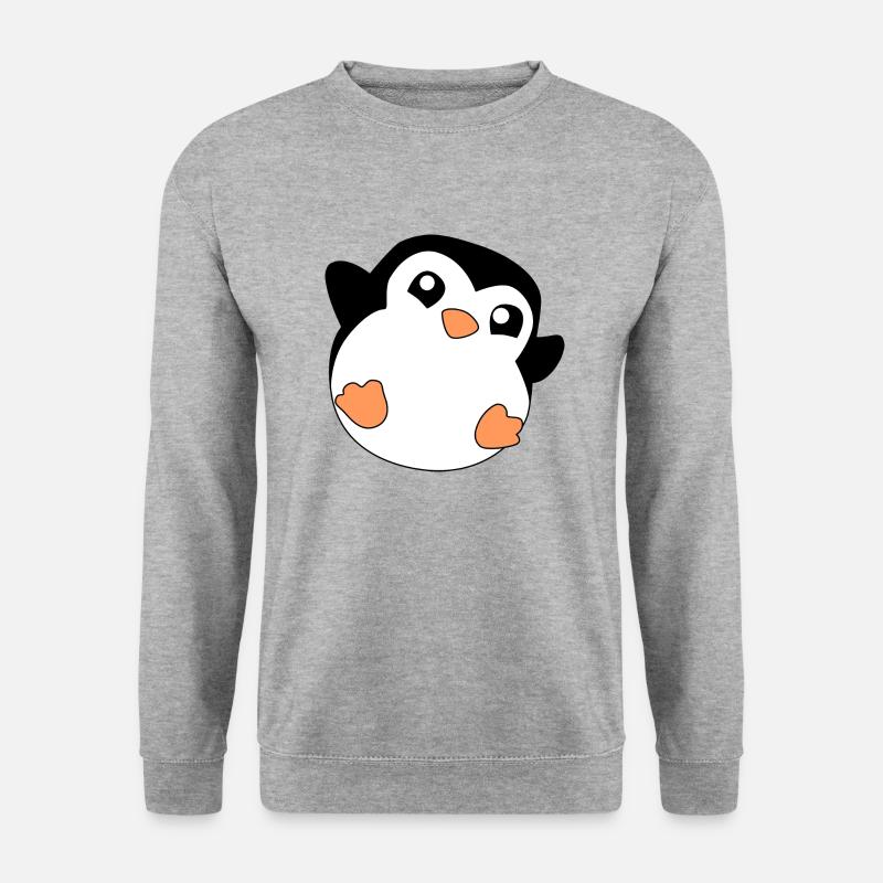 Pinguin - Unisex Pullover - Weißgrau meliert