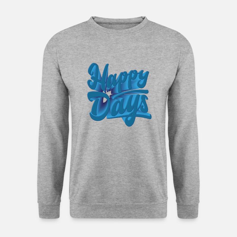 Happy Days - Unisex Pullover - Weißgrau meliert