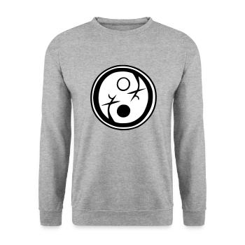 Yin Yang Sign Symbol Peace Happiness Vector 2 - Unisex Sweatshirt - salt & pepper - Front - Alina (178cm) & Michal (187cm)