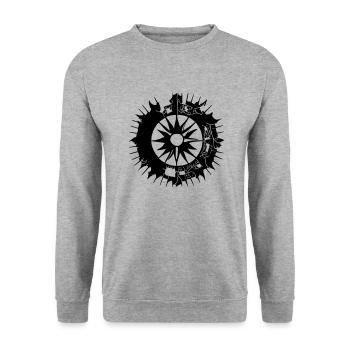 Sun Moon Mosaic Astrology Symbol Vector 2 - Unisex Sweatshirt - salt & pepper - Front - Alina (178cm) & Michal (187cm)