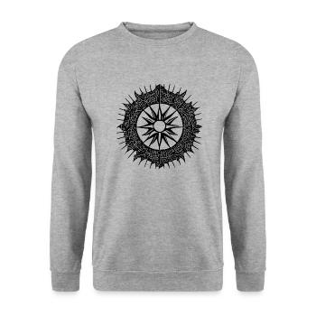 Sun Moon Mosaic Astrology mystical symbol 2 - Unisex Sweatshirt - salt & pepper - Front - Alina (178cm) & Michal (187cm)