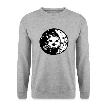 Sun Moon Mosaic Astrology Symbol Vector 03 - Unisex Sweatshirt - salt & pepper - Front - Alina (178cm) & Michal (187cm)