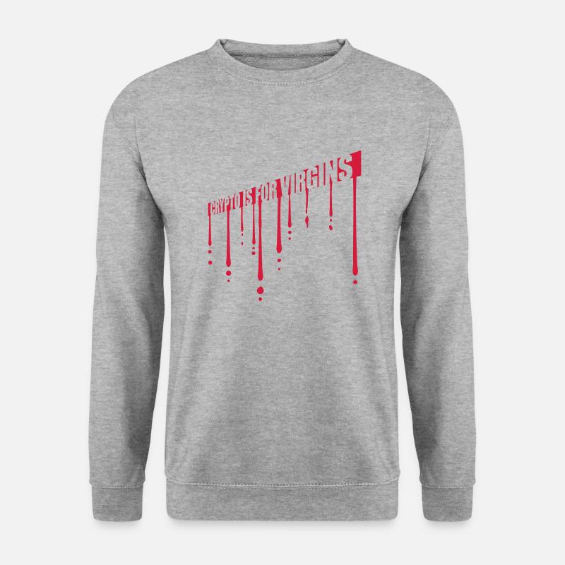 crypto is for virgins - Unisex Pullover - Weißgrau meliert