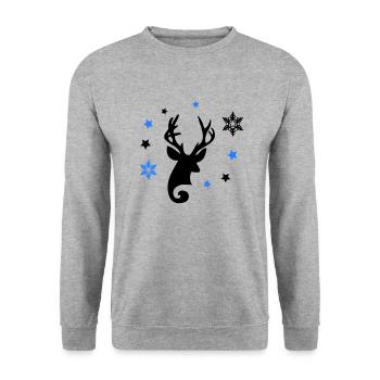 Étoiles de cerf - Sweat-shirt Unisexe - gris chiné - Devant - Alina (178cm) & Michal (187cm)