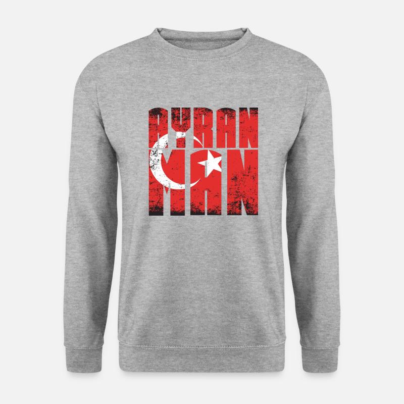 AYRAN MAN Türkei - Unisex Pullover - Weißgrau meliert