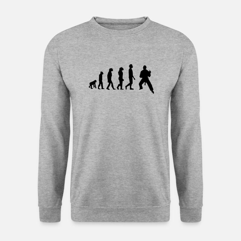 Evolution der Kampfkünste - Unisex Pullover - Weißgrau meliert