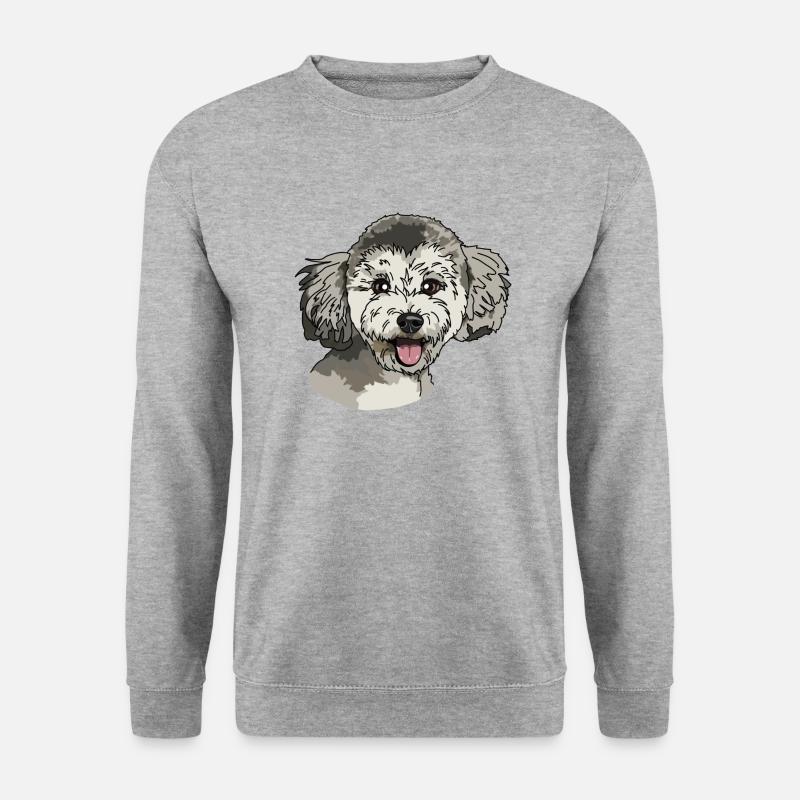 Hund - Unisex Pullover - Weißgrau meliert