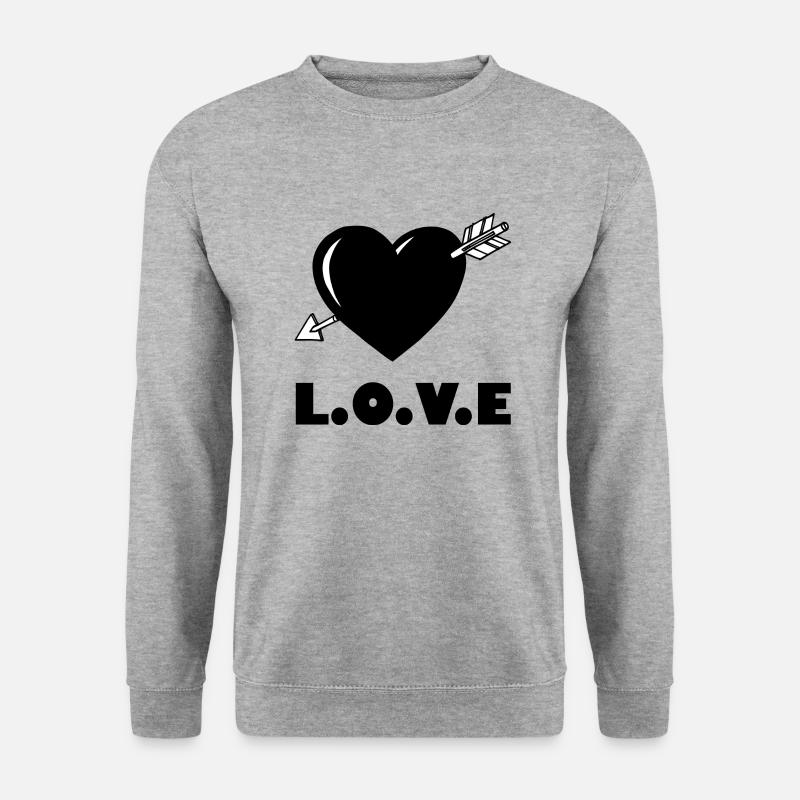 L.O.V.E 1 - Unisex Pullover - Weißgrau meliert