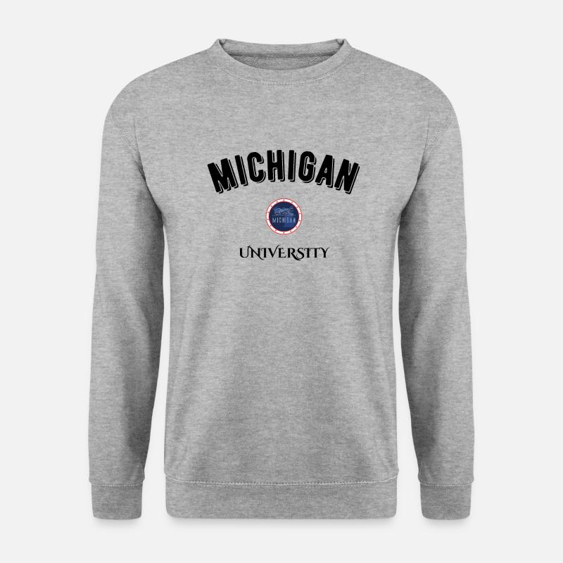 Michigan Universität - Unisex Pullover - Weißgrau meliert
