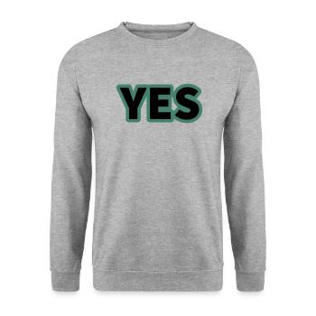 YES - Unisex Sweatshirt - salt & pepper - Front - Alina (178cm) & Michal (187cm)