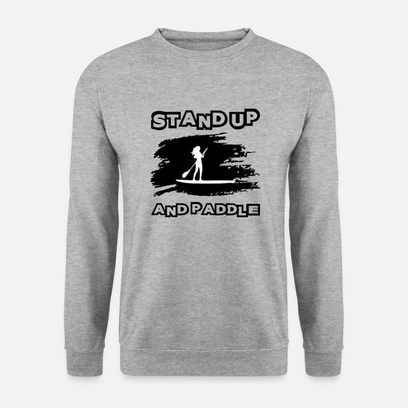 Skateboard SUP Surfen - Unisex Pullover - Weißgrau meliert