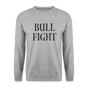 Bull Fight - Unisex Pullover - Weißgrau meliert - Vorne - Alina (178cm) & Michal (187cm)