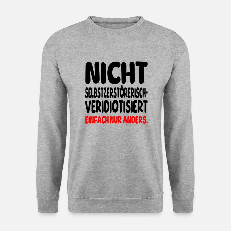 einfach nur anders - Unisex Pullover - Weißgrau meliert