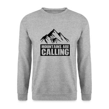 berge mountains are calling - Unisex Pullover - Weißgrau meliert - Vorne - Alina (178cm) & Michal (187cm)