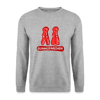 Gummipärchen Paar Liebe - Unisex Pullover - Weißgrau meliert - Vorne - Alina (178cm) & Michal (187cm)