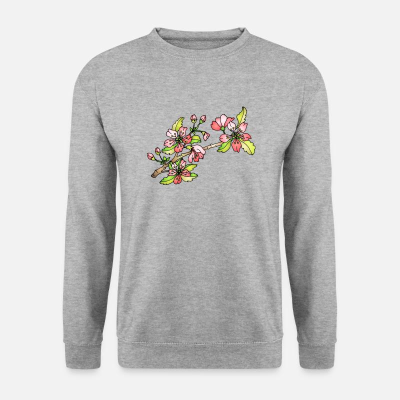 Blumen - Unisex Pullover - Weißgrau meliert