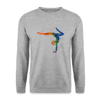 Yoga exercise - Unisex Sweatshirt - salt & pepper - Front - Alina (178cm) & Michal (187cm)