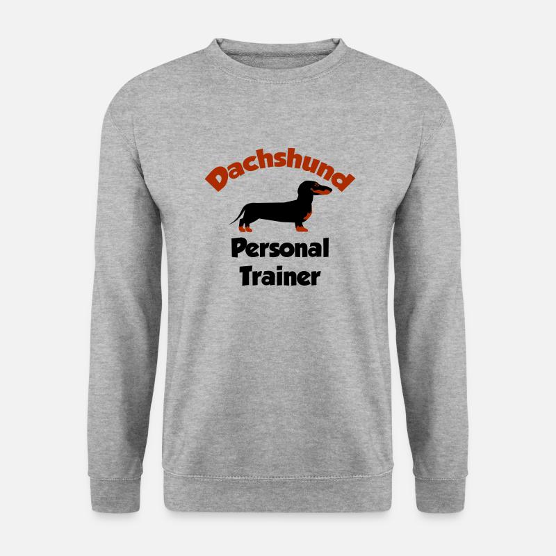 Dackel - Personal Trainer - Unisex Pullover - Weißgrau meliert