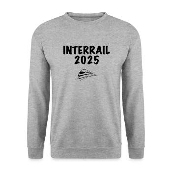 Interrail 25 - Unisex Pullover - Weißgrau meliert - Vorne - Alina (178cm) & Michal (187cm)