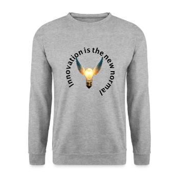 Innovation is the new normal (World Creativity Day) - Unisex Sweatshirt - salt & pepper - Front - Alina (178cm) & Michal (187cm)