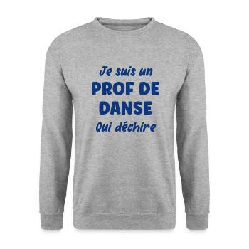 Je suis un prof de danse - Sweat-shirt Unisexe - gris chiné - Devant - Alina (178cm) & Michal (187cm)