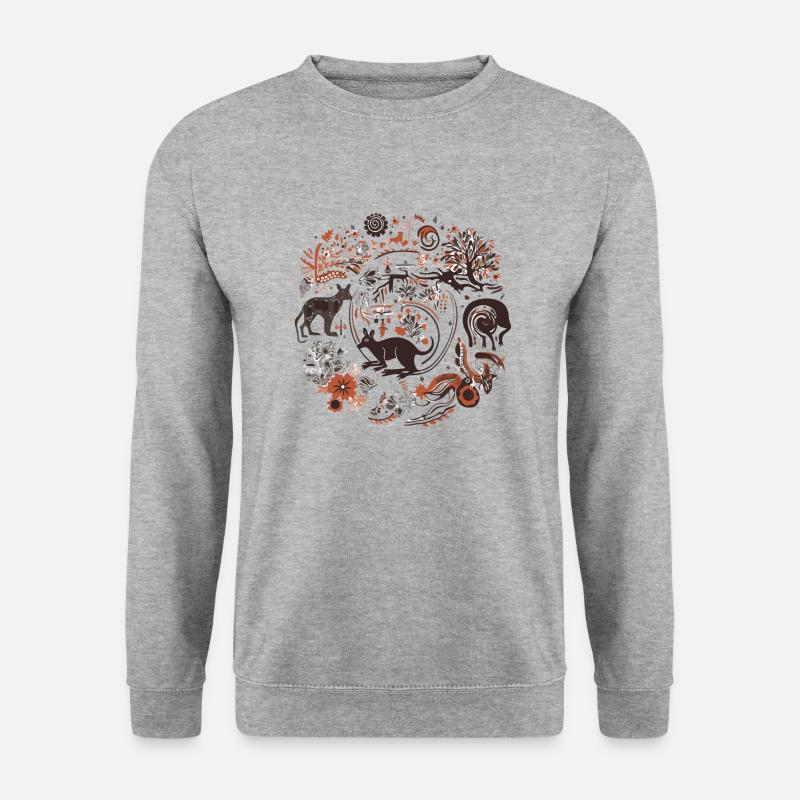 Folklore Australiens - Unisex Pullover - Weißgrau meliert