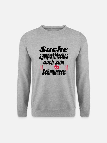 suche sympathisches - Unisex Pullover - Weißgrau meliert