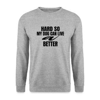 Hund Chien - Sweat-shirt Unisexe - gris chiné - Devant - Alina (178cm) & Michal (187cm)